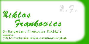 miklos frankovics business card
